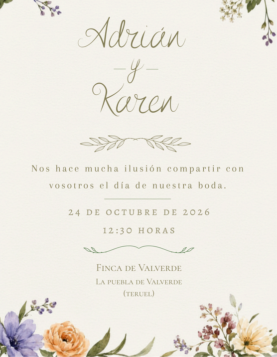 Invitación de boda
